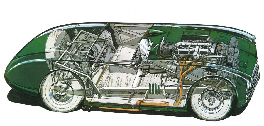 Схема Aston Martin DB3 Spyder 1953 года  (фото 3 из 12)